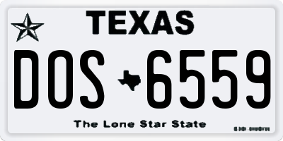 TX license plate DOS6559