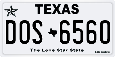 TX license plate DOS6560