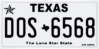 TX license plate DOS6568