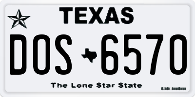 TX license plate DOS6570