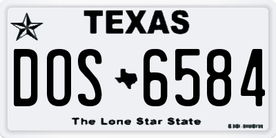 TX license plate DOS6584