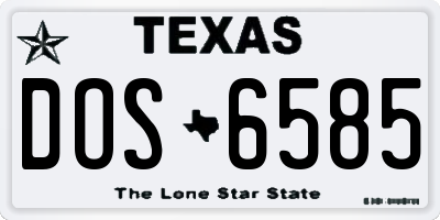 TX license plate DOS6585