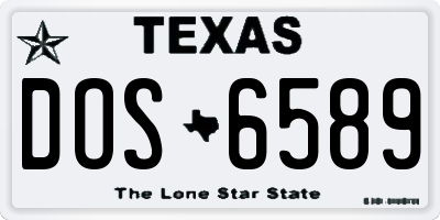 TX license plate DOS6589