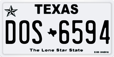 TX license plate DOS6594