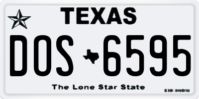 TX license plate DOS6595