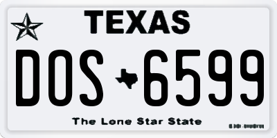 TX license plate DOS6599