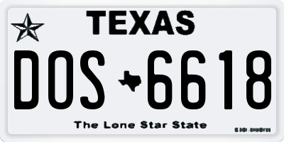 TX license plate DOS6618