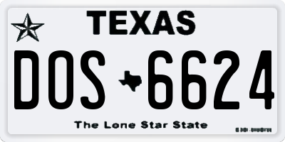 TX license plate DOS6624