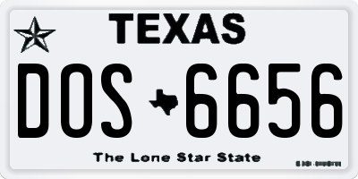 TX license plate DOS6656
