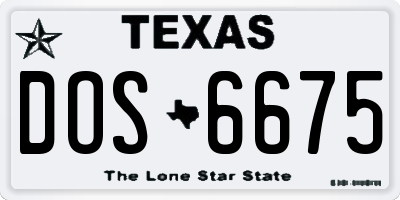 TX license plate DOS6675