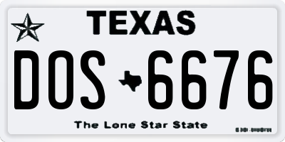 TX license plate DOS6676