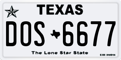 TX license plate DOS6677