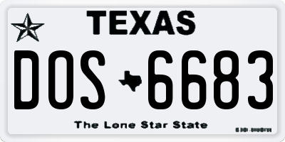 TX license plate DOS6683