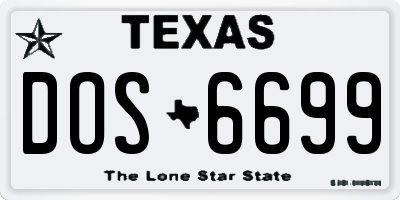 TX license plate DOS6699