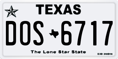 TX license plate DOS6717
