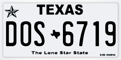 TX license plate DOS6719