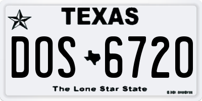 TX license plate DOS6720