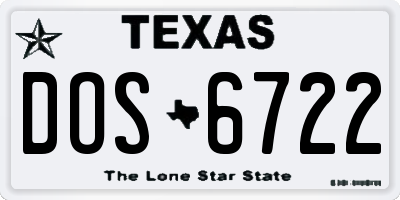 TX license plate DOS6722