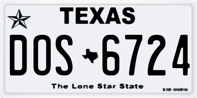 TX license plate DOS6724