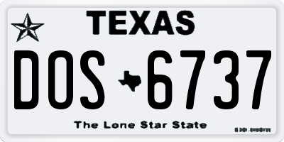 TX license plate DOS6737