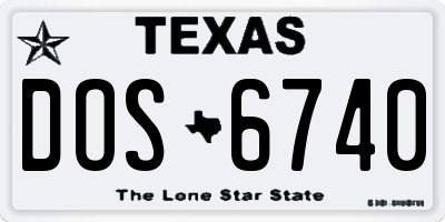 TX license plate DOS6740