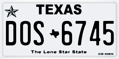 TX license plate DOS6745