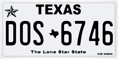 TX license plate DOS6746