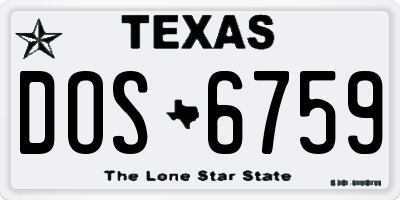 TX license plate DOS6759