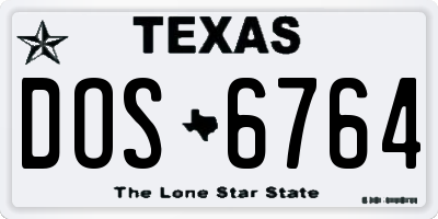 TX license plate DOS6764
