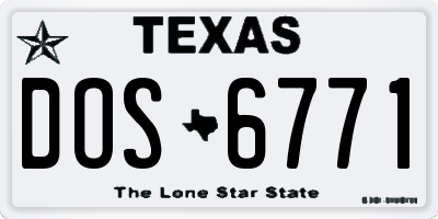 TX license plate DOS6771
