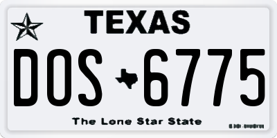TX license plate DOS6775