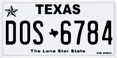 TX license plate DOS6784