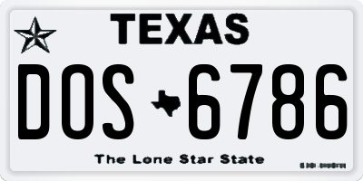 TX license plate DOS6786