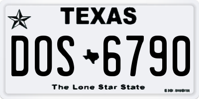 TX license plate DOS6790