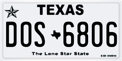 TX license plate DOS6806