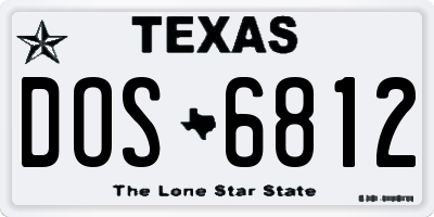 TX license plate DOS6812