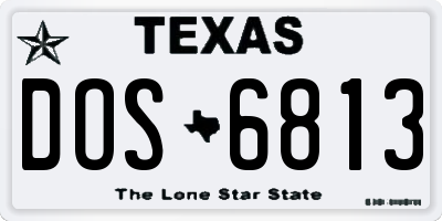 TX license plate DOS6813