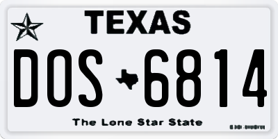 TX license plate DOS6814