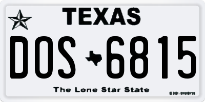 TX license plate DOS6815