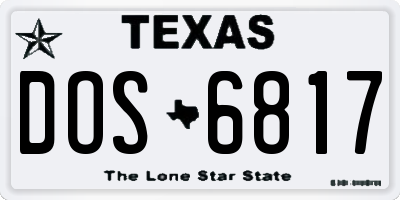 TX license plate DOS6817