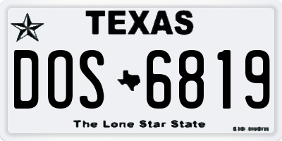 TX license plate DOS6819