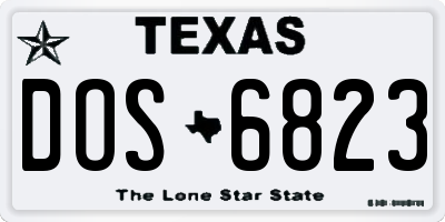 TX license plate DOS6823