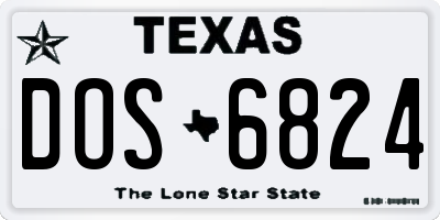 TX license plate DOS6824