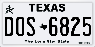 TX license plate DOS6825