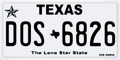 TX license plate DOS6826