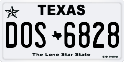 TX license plate DOS6828