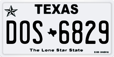 TX license plate DOS6829