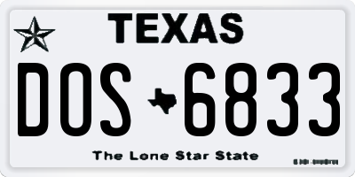 TX license plate DOS6833