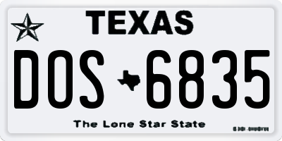 TX license plate DOS6835
