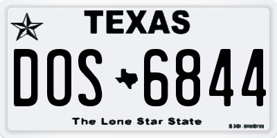 TX license plate DOS6844